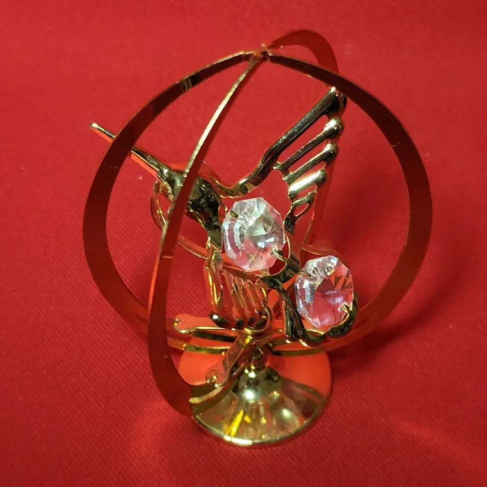 Mascot USA 24K Gold Plated Australian Crystal Hummingbird Figurine Collectible D